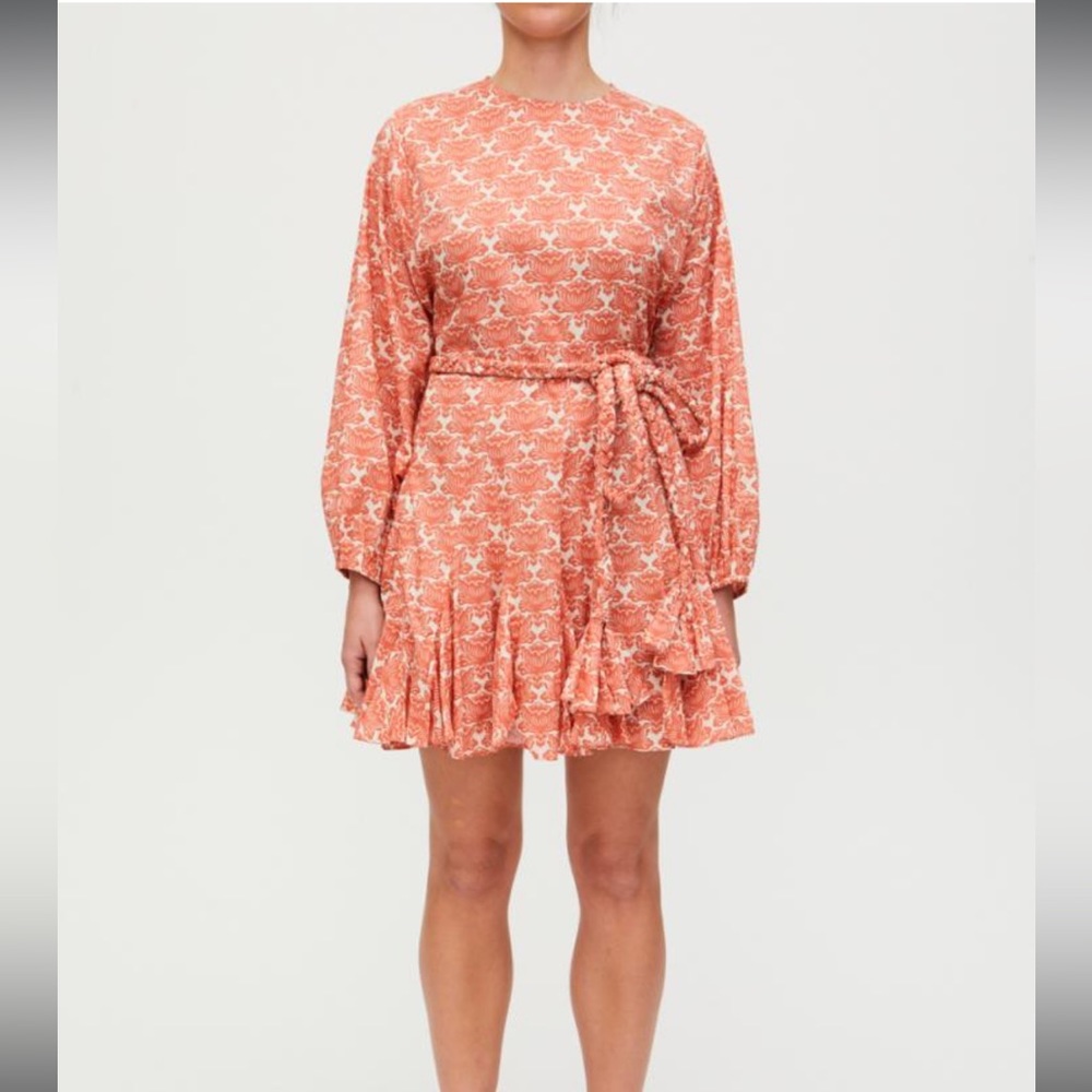 NWT Rhode Orange Lotus Block Ella Dress